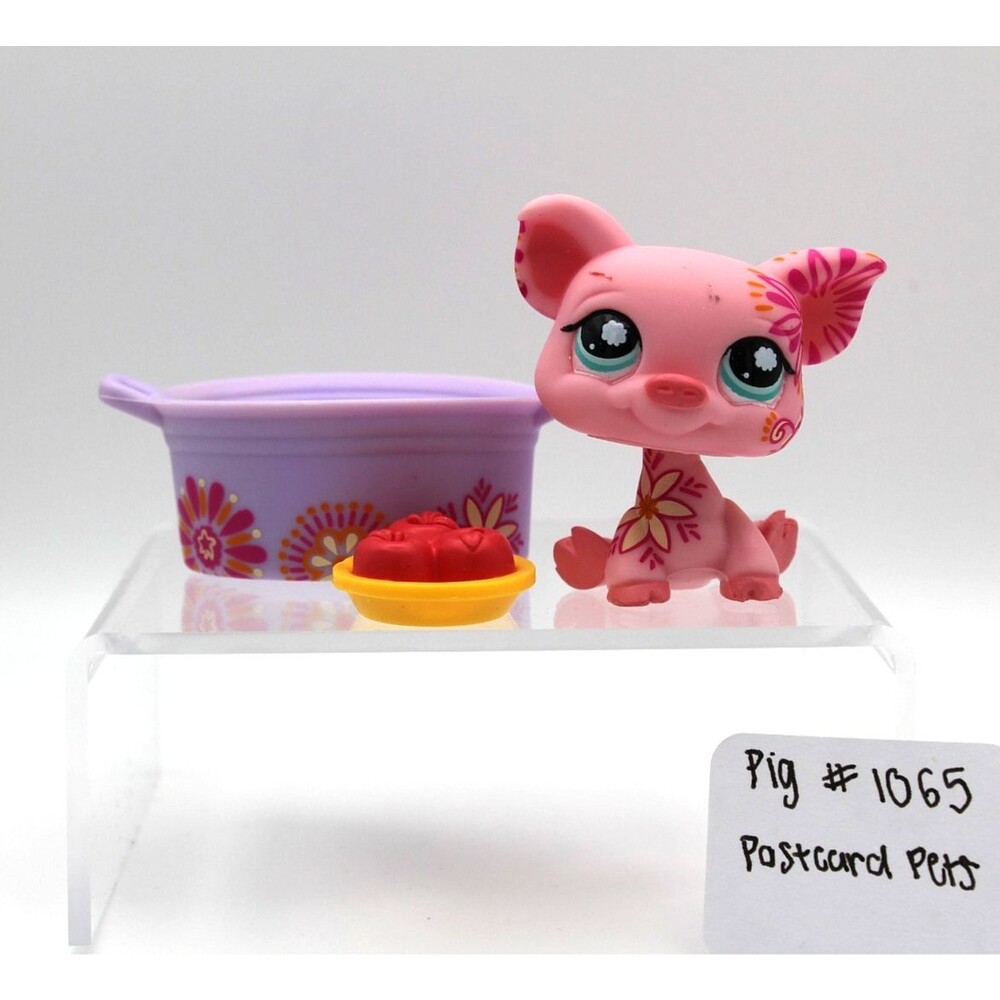 Littlest Pet Shop LPS #1065 Pig Postcard Pets Accessories Authentic Hasbro
